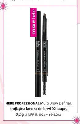 Kredka do brwi Hebe Professional Multi Brow Definer trójkątna 02 taupe promocja w Hebe