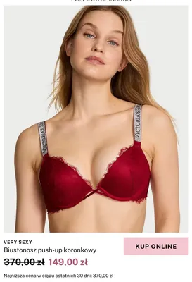 Biustonosz push-up koronkowy Victoria's Secret Very Sexy promocja w Victoria's Secret