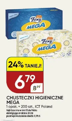 Chusteczki higieniczne Foxy Mega promocja w Chata Polska