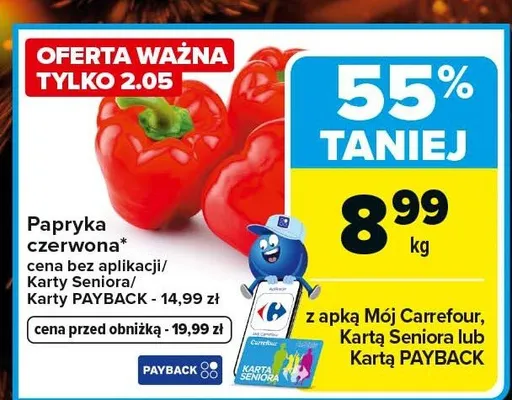 Papryka czerwona promocja w Carrefour