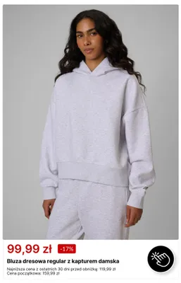 Bluza dresowa regular z kapturem damska 4F promocja w 4F