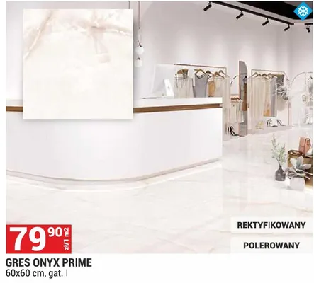 Gres ONYX PRIME 60x60cm gat. I rektyfikowany polerowany promocja w Merkury Market