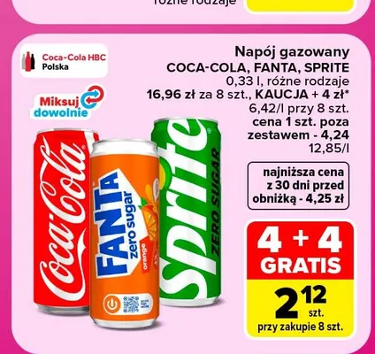Napój gazowany Sprite Zero Sugar promocja w Carrefour