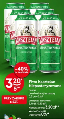 Piwo Kasztelan Niepasteryzowane promocja w Żabka