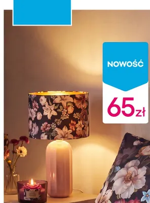 Lampa ceramiczna z abażurem promocja w Pepco