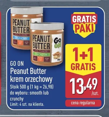 Krem orzechowy Peanut Butter smooth Go On promocja w Aldi