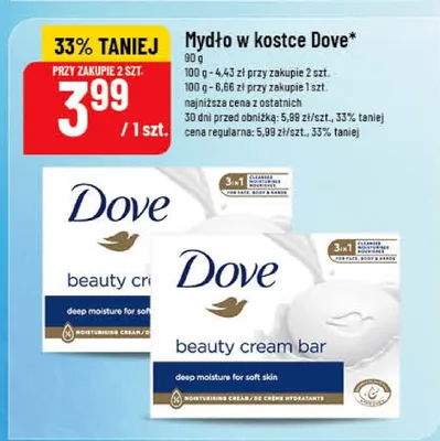 Mydło w kostce Dove beauty cream bar promocja w POLOmarket