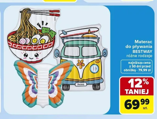 Materac do pływania Bestway promocja w Carrefour