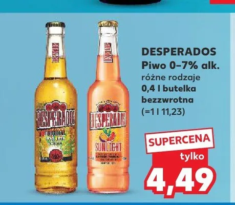 Piwo Desperados Original promocja w Kaufland