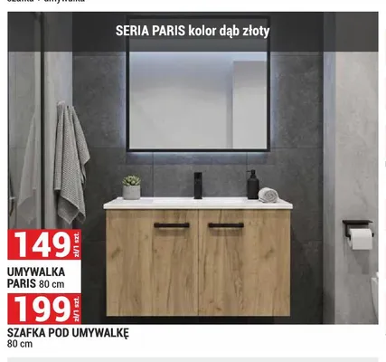 Umywalka Paris 80 cm promocja w Merkury Market