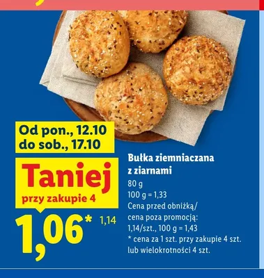 Bułka ziemniaczana z ziarnami promocja w Lidl
