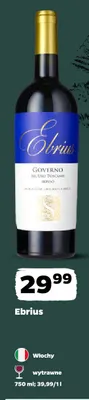 Wino czerwone wytrawne Ebrius Governo All'Uso Toscano Rosso promocja w Netto