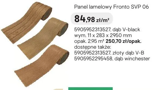 Panel lamelowy Fronto SVP 06 złoty dąb V-B promocja w Castorama