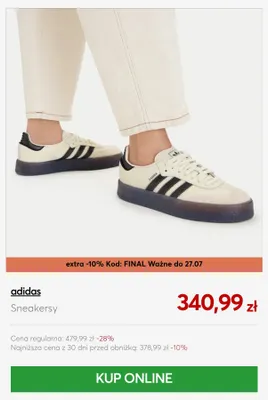 Buty sneakersy Adidas Samba promocja w eobuwie.pl