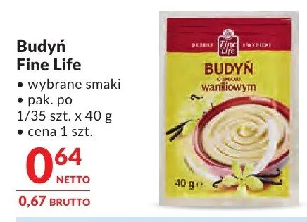 Budyń Fine Life waniliowy promocja w Makro
