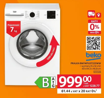 Pralka beko BM1WFU372ZSW promocja w Selgros