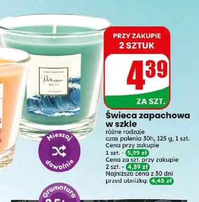 Świeca zapachowa w szkle Pachnący Ogród Poranna Bryza promocja w Dino