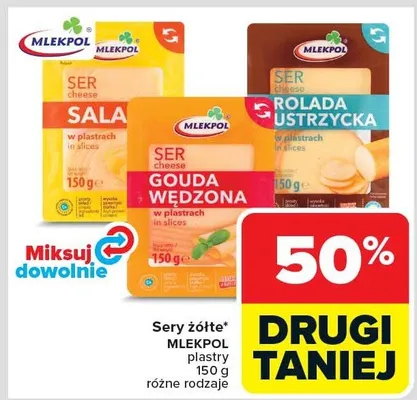 Ser żółty plastry różne rodzaje promocja w Carrefour Market
