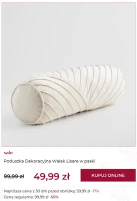 Poduszka dekoracyjna wałek Lisare w paski home&you promocja w home&you