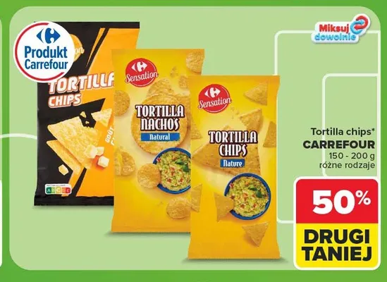 Tortilla chips Carrefour Sensation Nature promocja w Carrefour