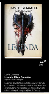 Książka Legenda 1 Saga Drenajów David Gemmell promocja w Empik