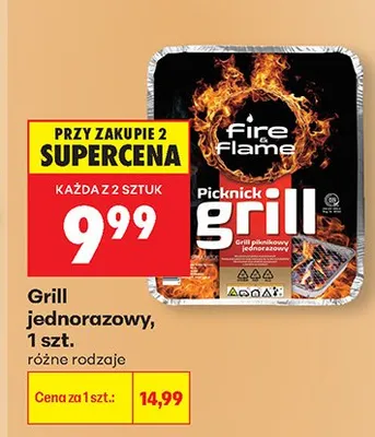 Grill jednorazowy Fire & Flame promocja w Biedronka
