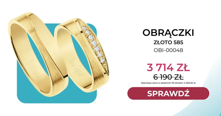 Obrączki złoto 585 OBI-00048 Briju promocja w Briju