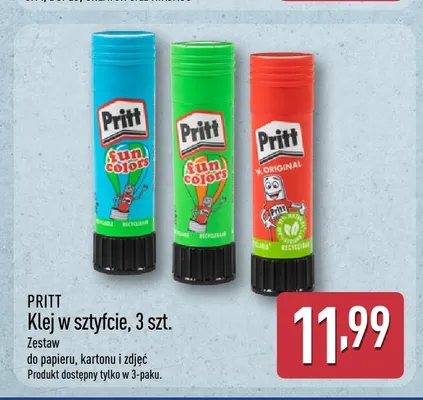 Klej w sztyfcie Pritt 3-pak promocja w Aldi