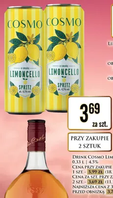Drink Cosmo Limoncello promocja w Dino