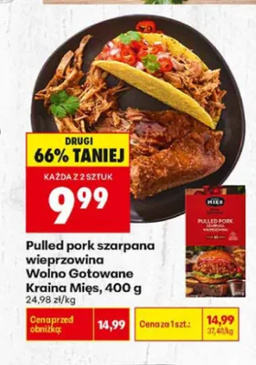 Pulled pork szarpana wieprzowina Wolno Gotowane Kraina Mięs promocja w Biedronka