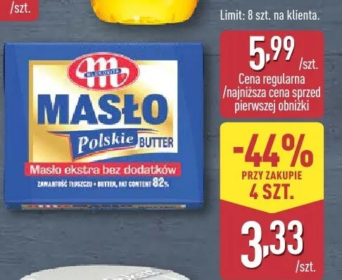 Masło polskie extra promocja w Aldi
