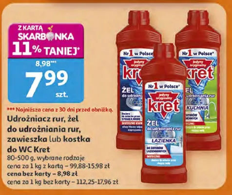 Udrożniacz rur, żel do udrożniania rur, zawieszka lub kostka do WC promocja w Auchan