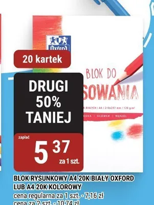 Blok rysunkowy A4 20k biały Oxford promocja w bi1