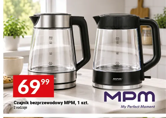 Czajnik bezprzewodowy Mpm srebrny promocja w Twój Market