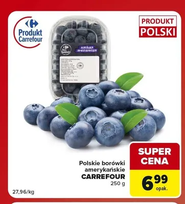 Borówki amerykańskie Carrefour polskie promocja w Carrefour Market