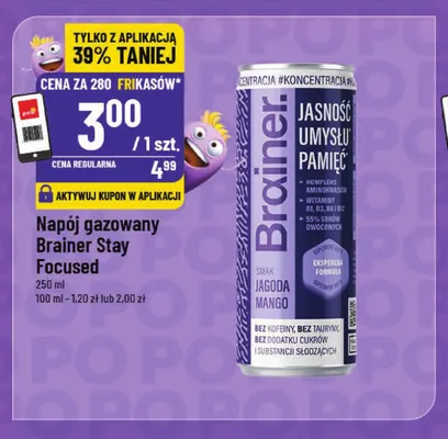 Napój gazowany Brainer Stay Focused promocja w POLOmarket