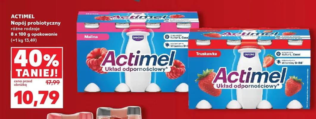 Napój probiotyczny Actimel malina 8-pak promocja w Kaufland