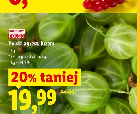 Polski agrest luzem promocja w Lidl
