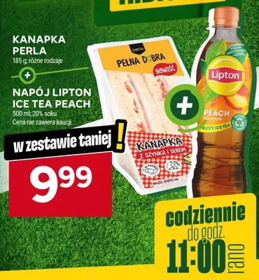 Zestaw kanapka Perla + napój Lipton Ice Tea Peach promocja w Stokrotka