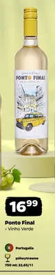 Wino białe półwytrawne Ponto Final Vinho Verde promocja w Netto