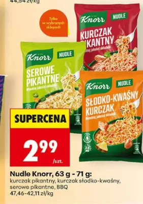 Nudle Knorr serowe pikantne promocja w Biedronka