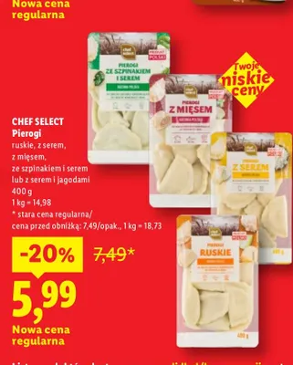 Pierogi z serem i jagodami Chef Select promocja w Lidl