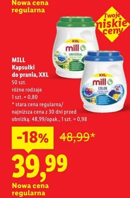 Kapsułki do prania Mill XXL promocja w Lidl