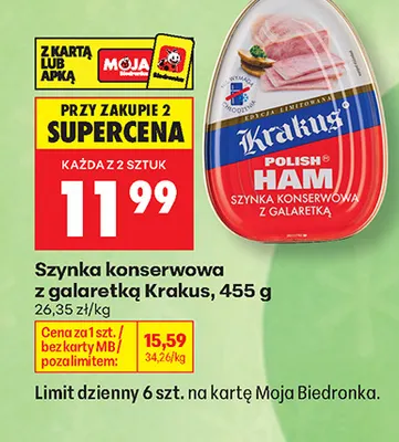 Szynka konserwowa z galaretką Krakus promocja w Biedronka