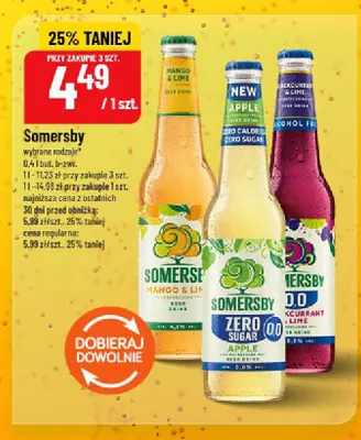 Piwo bezalkoholowe Somersby Zero Sugar Apple promocja w POLOmarket