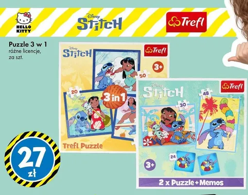Puzzle 3 w 1 Trefl Stitch promocja w Tedi