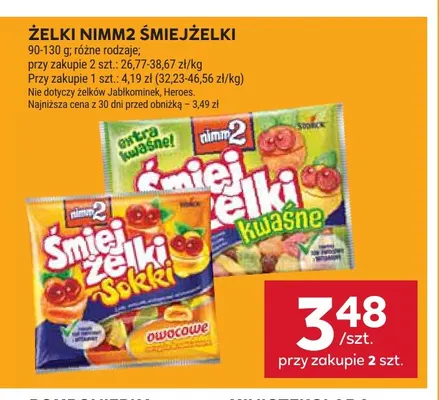 Żelki Nimm2 Śmiejżelki kwaśne promocja w Stokrotka