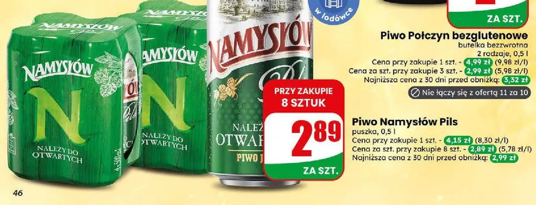 Piwo Namysłów Pils promocja w Dino