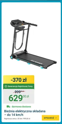 Bieżnia elektryczna składana do 14 km/h G-Runner promocja w ERLI
