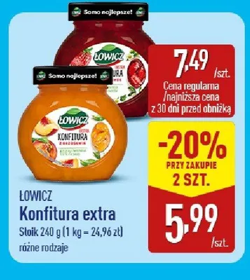 Konfitura extra Łowicz promocja w Aldi